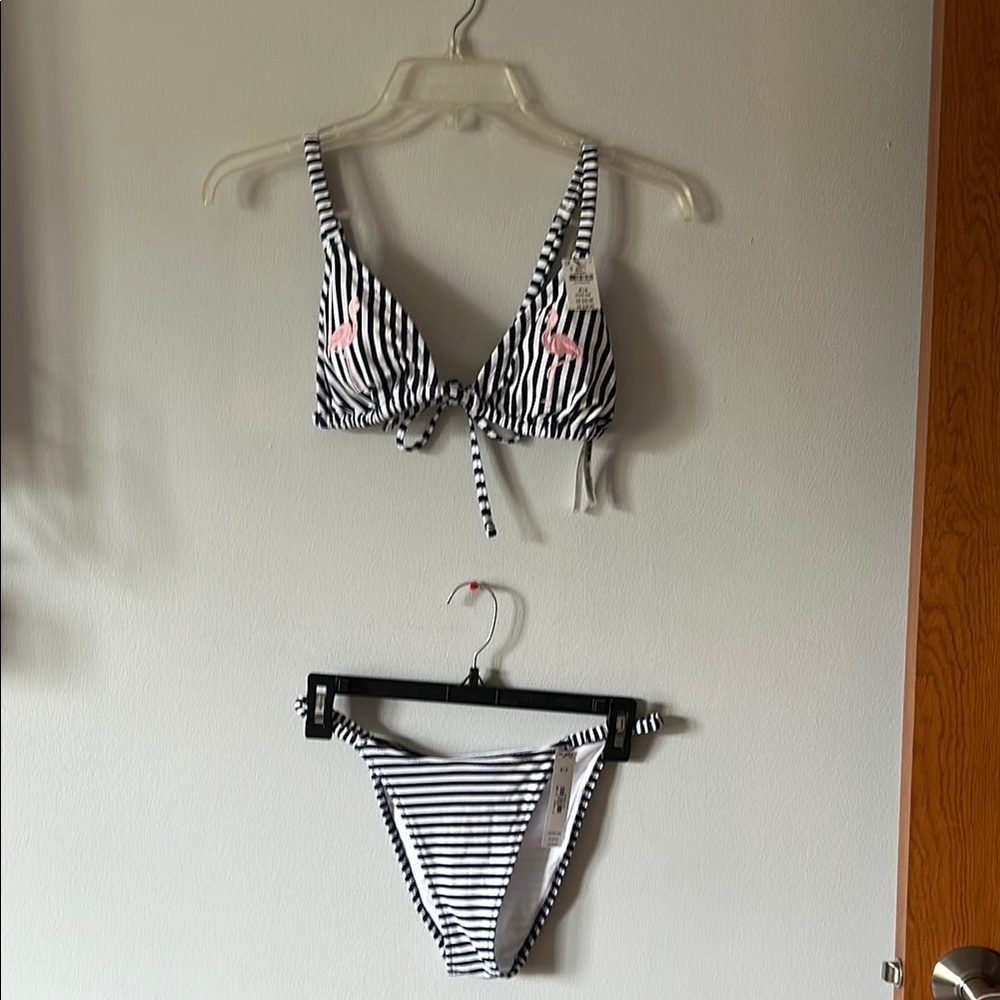 PINK Victoria's Secret White and Blue Bikini Set